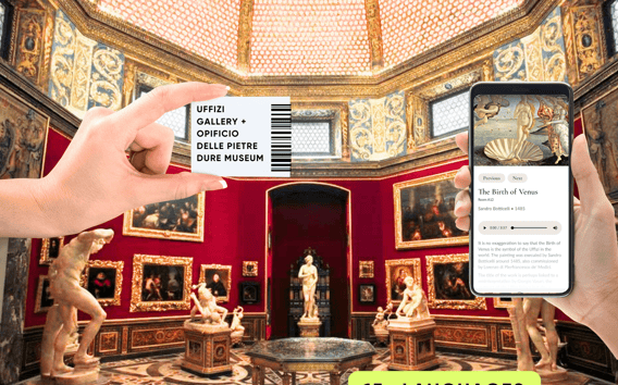 Florença: Ingresso prioritário para a Galeria Uffizi com o aplicativo de áudio Masterpieces