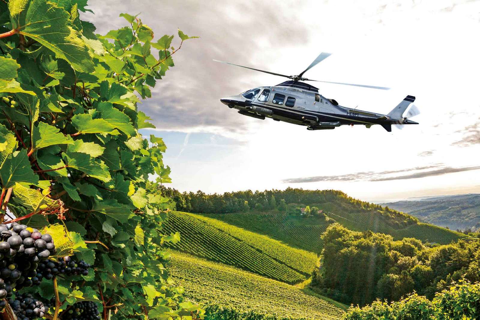 Helikopteres borkóstoló túra a Chianti vidékén