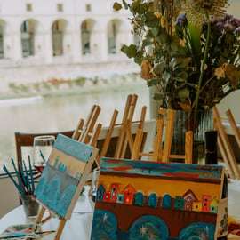 Florence: Paint & Wine with a View of Ponte Vecchio
