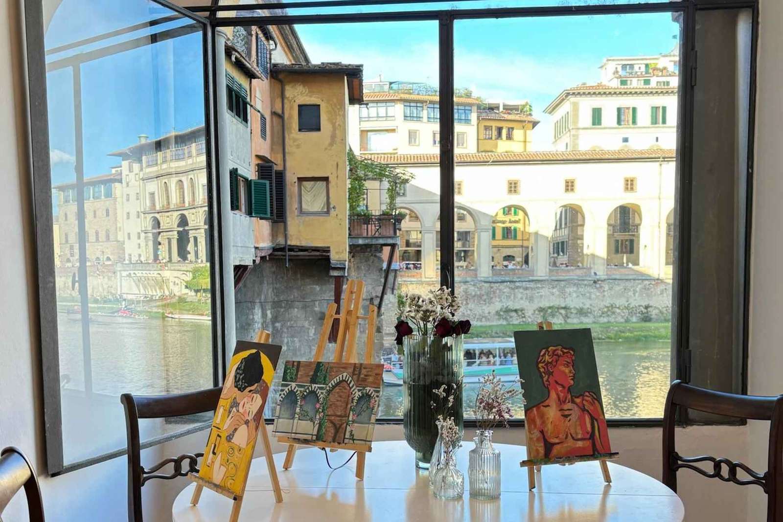 Florence: Paint & Wine with a View of Ponte Vecchio