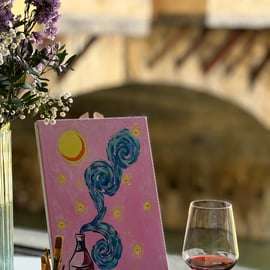 Florence: Paint & Wine with a View of Ponte Vecchio